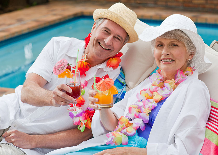 Happy couple at beach